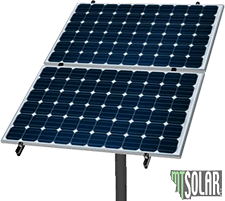 Top of Pole mounted 2 60 cell solar panels