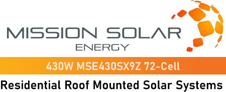 Mission Solar 430 Residential Roof Mounted System Specifications
