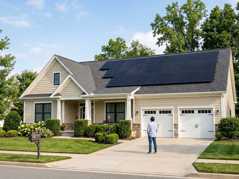 Residential solar panel installation