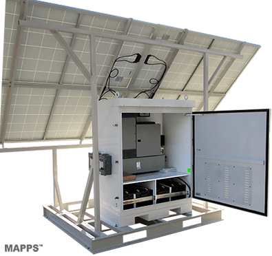 skid-mounted solar generator system open enclosure