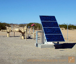 pole mounted oil and gas solar panel system